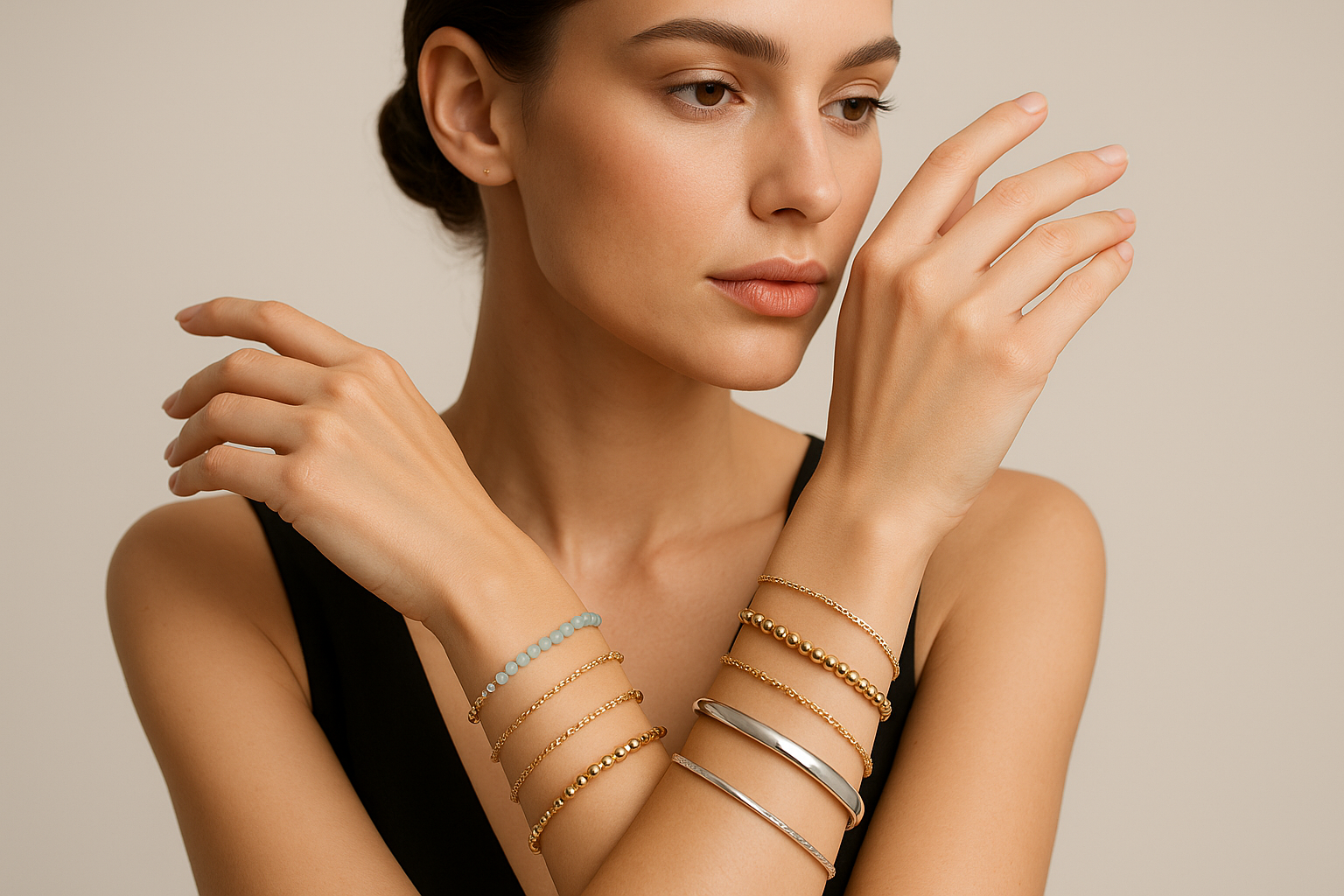 bracelet model show for bracelets collection with model